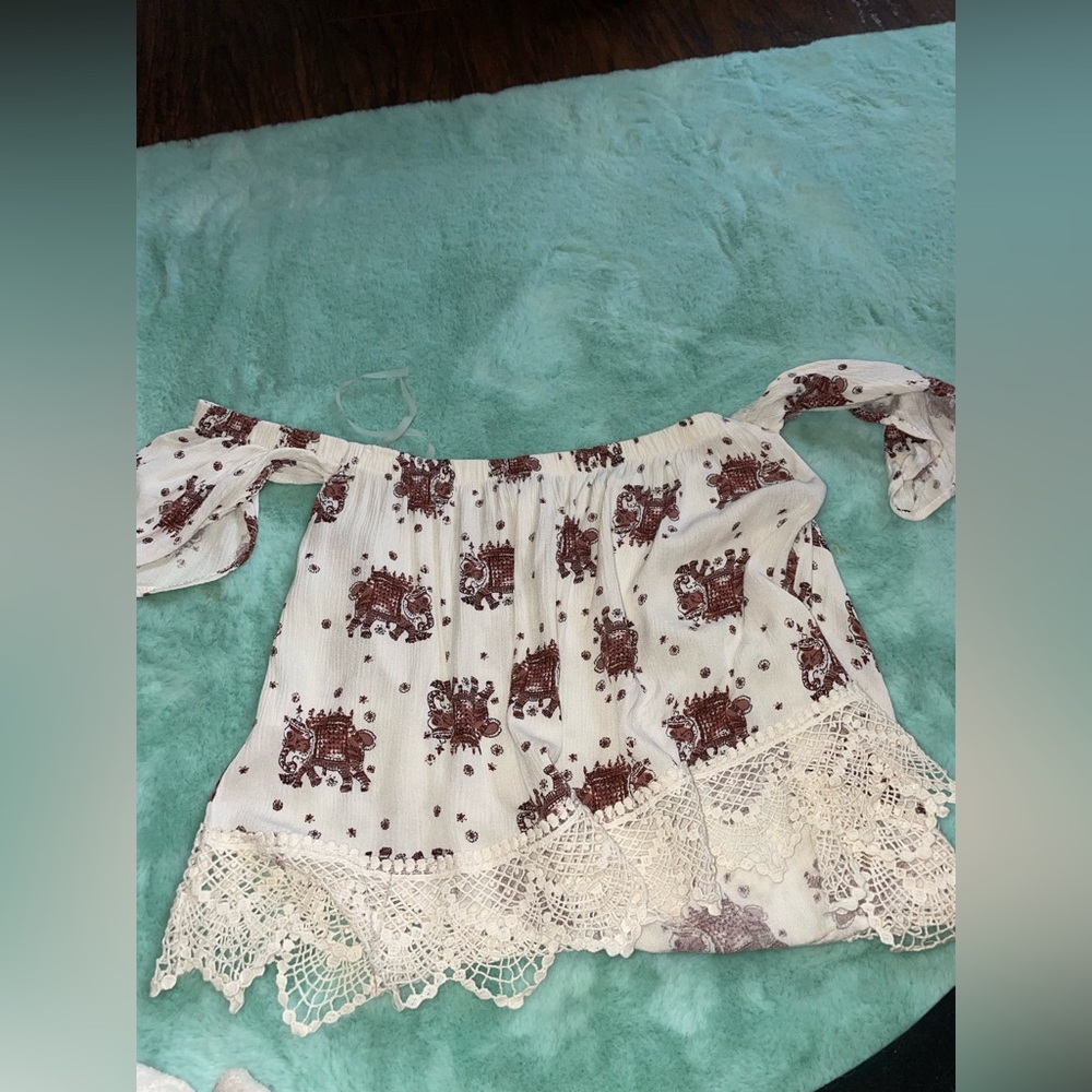 Elephant off the shoulder top